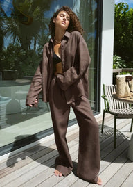 Set Sophia camicia in cotone e pantaloni lounge