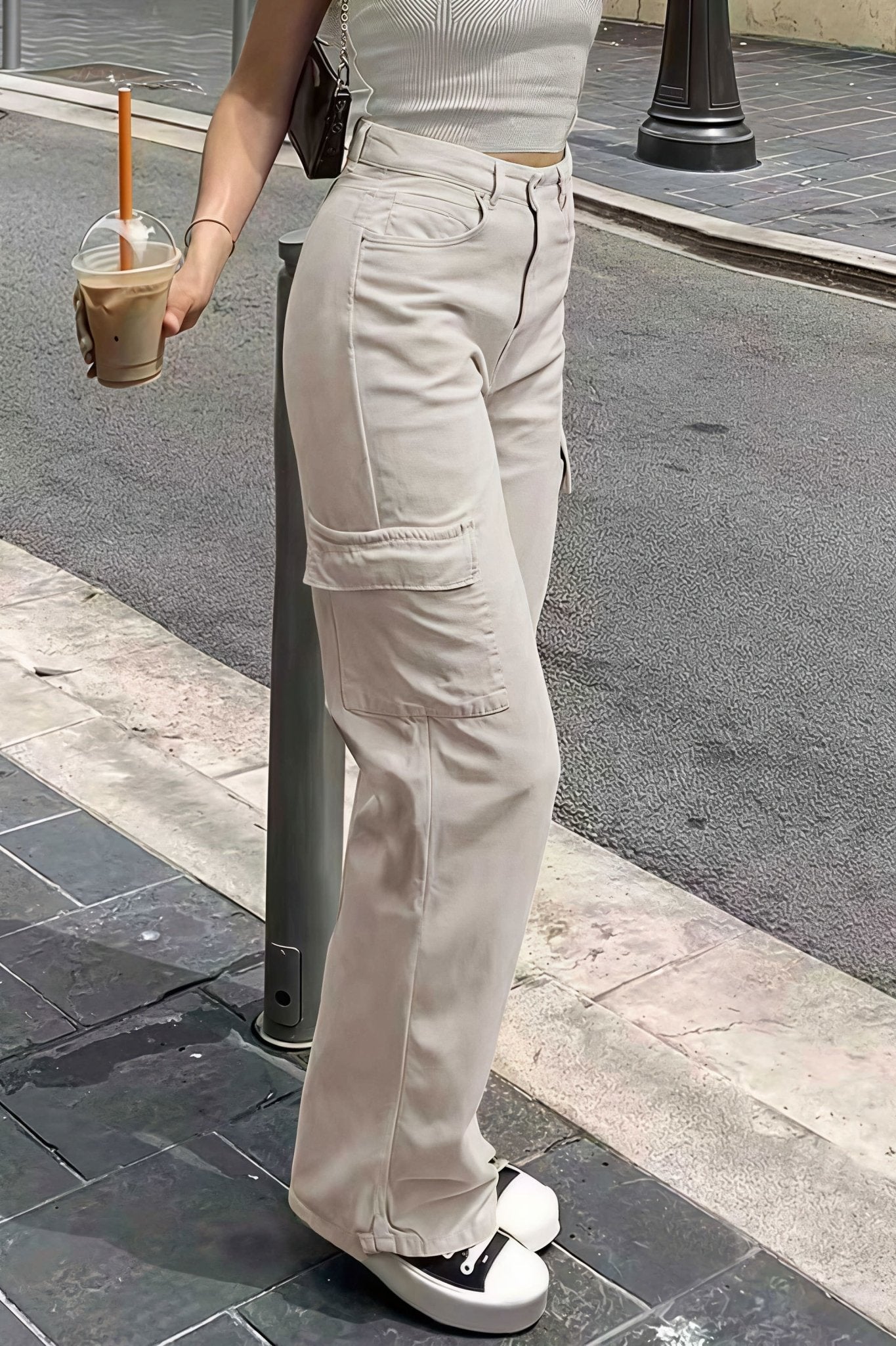 SOERA Bianca Pocket Cargo Straight Pants - Pants -  Beige M