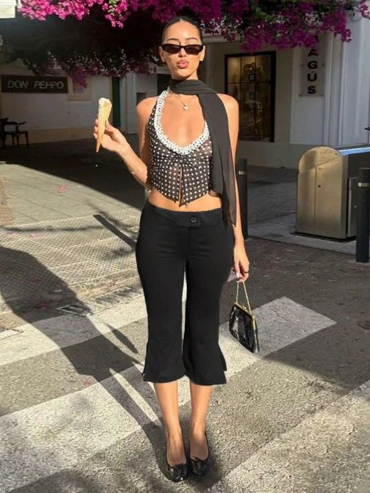 Juliette Capris Pants in Black, Women's Capri Pants, Cropped Casual Trousers, Spring Summer Wear for Women, SOERA