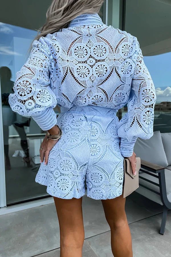 SOERA Natalie Lace Embroidered Co - Ord Set - Set - 1005002791435593-;Ib1776125342245452446 Blue S