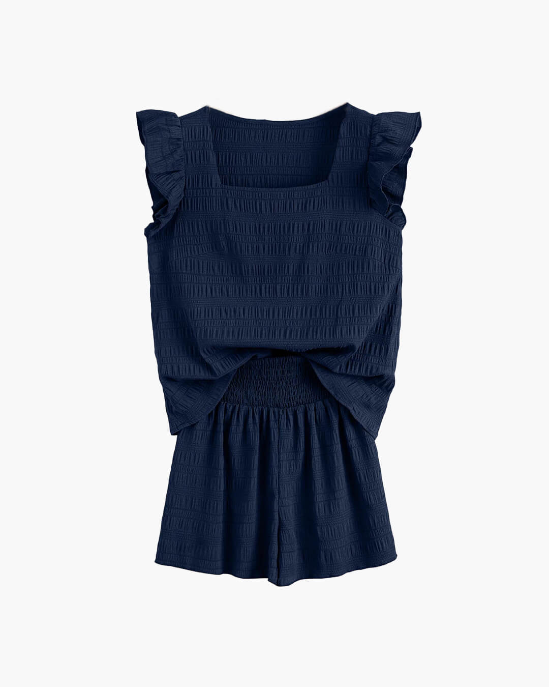 Emily teksturert bluse og shorts sett
