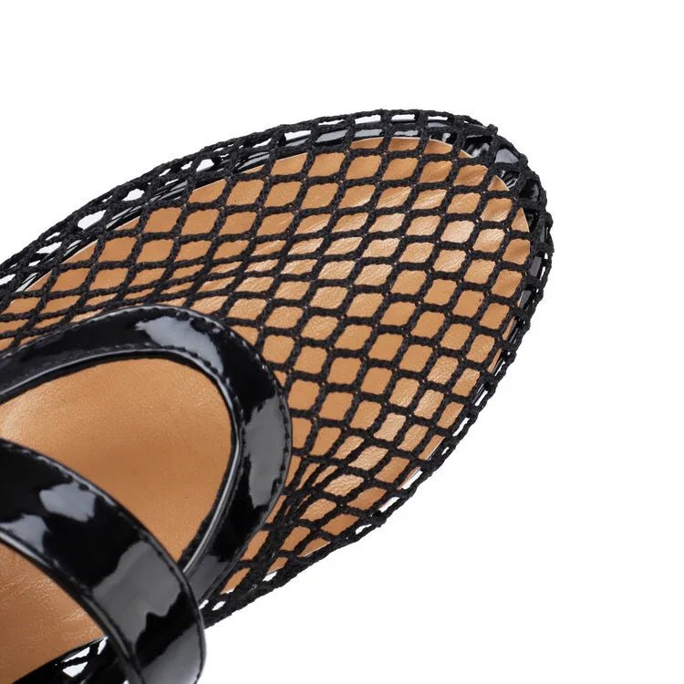 SOERA Bianca Buckled Mesh Ballet Flats - Shoes -  Black 35
