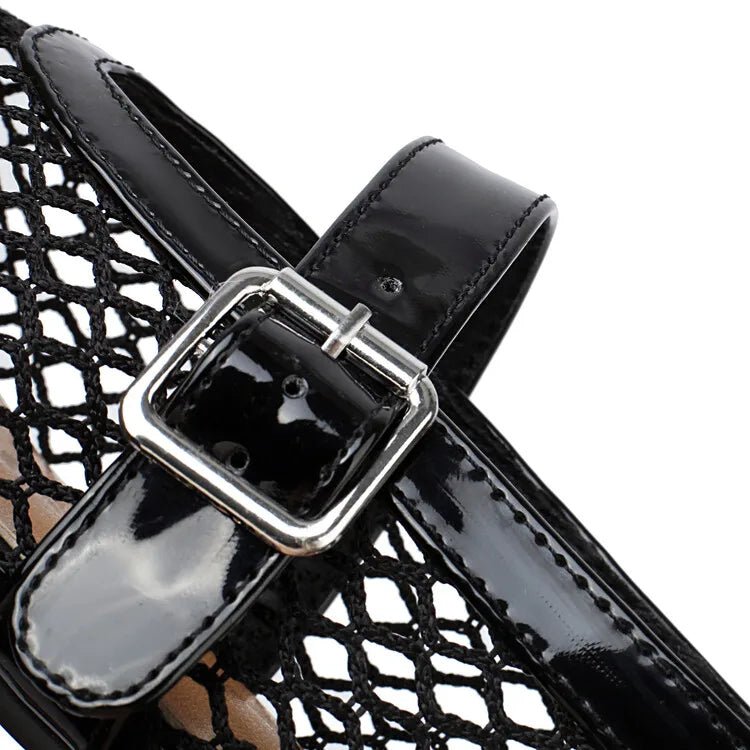 SOERA Bianca Buckled Mesh Ballet Flats - Shoes -  Black 35