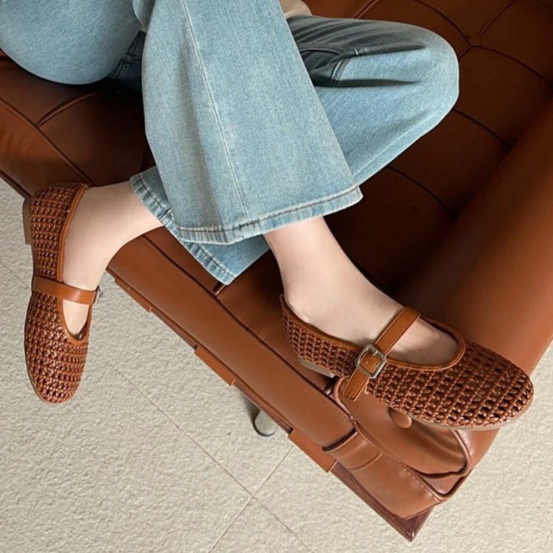 SOERA Elena Mesh Ballet Flat - Shoes - SOERA-926275-BRO-37-23299 Brown 37