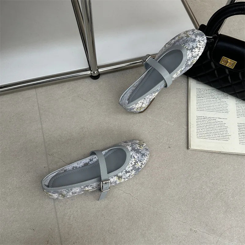 SOERA Helen Mesh Mary Jane Ballet Flats - Shoes - 1005010714131580-;Mu1769140528172038265 Blue 40