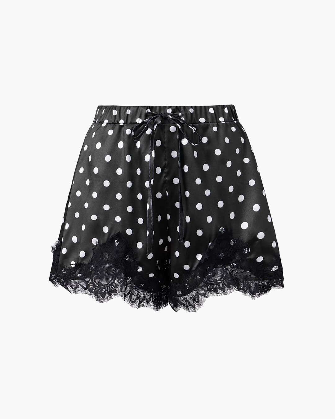 SOERA Paula Black Polka Dot Satin Short - Shorts - 1005010659138545-;mo1774012031100252819 S