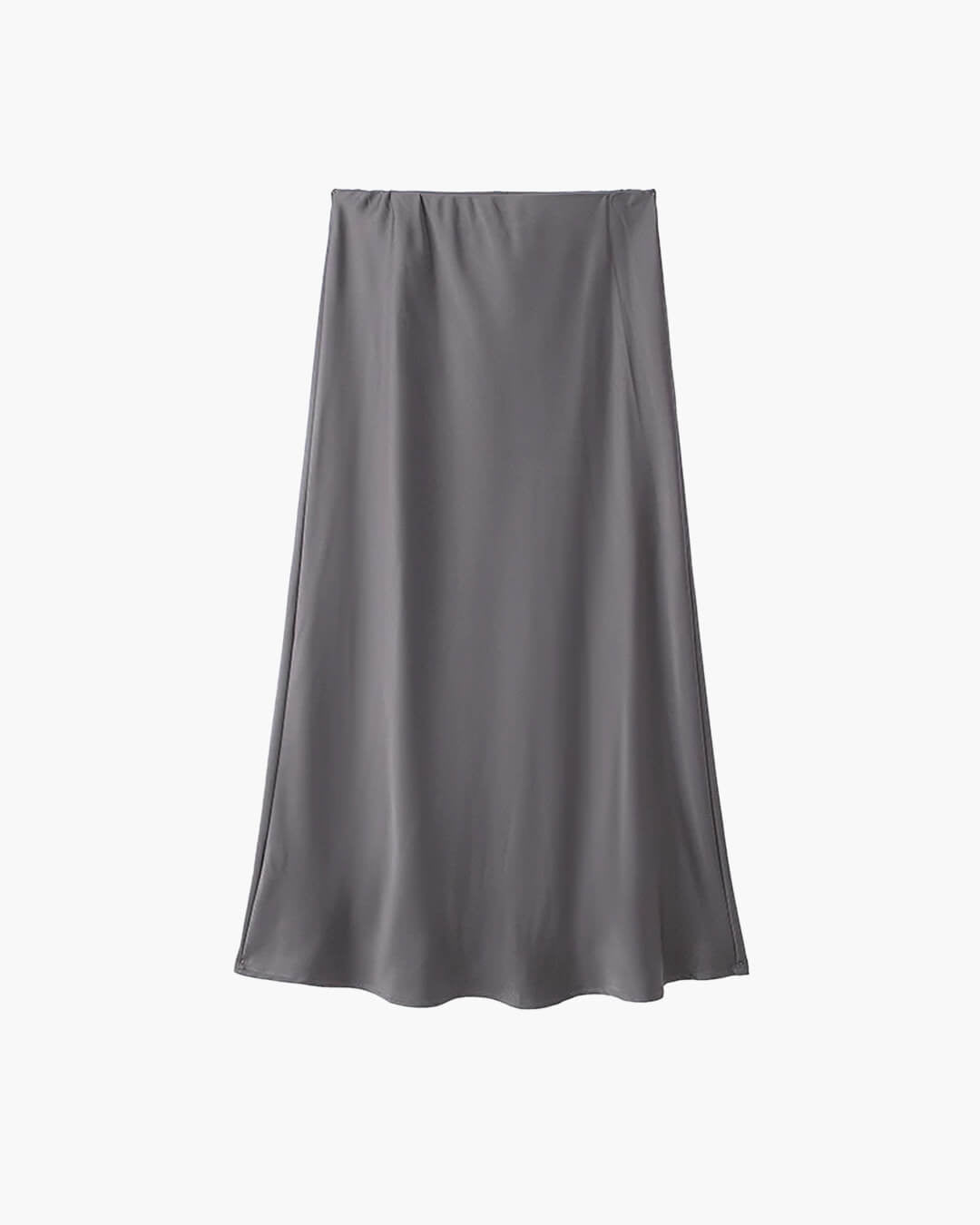 SOERA Anais High Waist Black Satin Midi Skirt - Skirt -  Grey XS