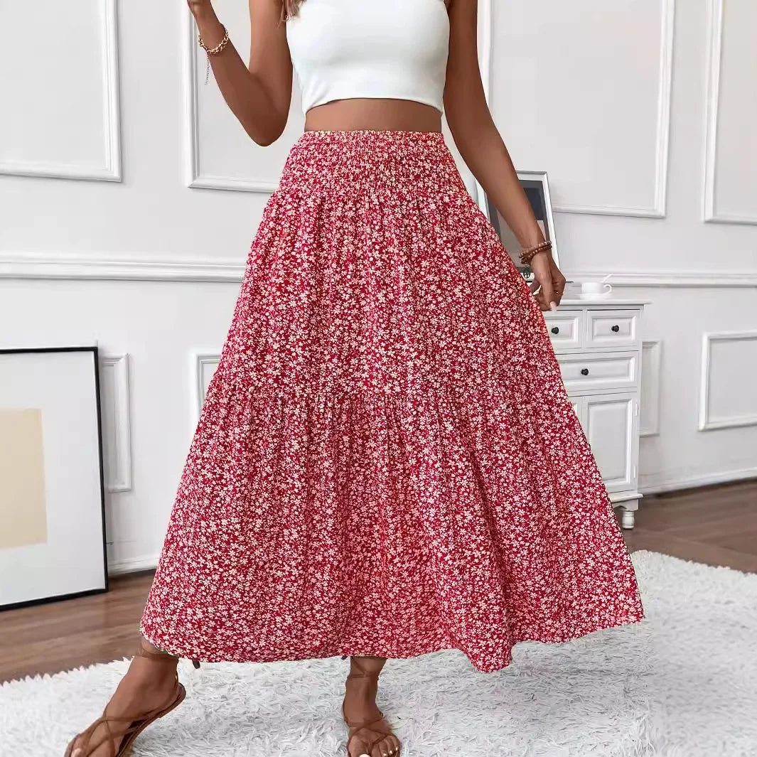 SOERA Rivka Boho Floral Maxi Skirt - Skirt -  Floral Pink S