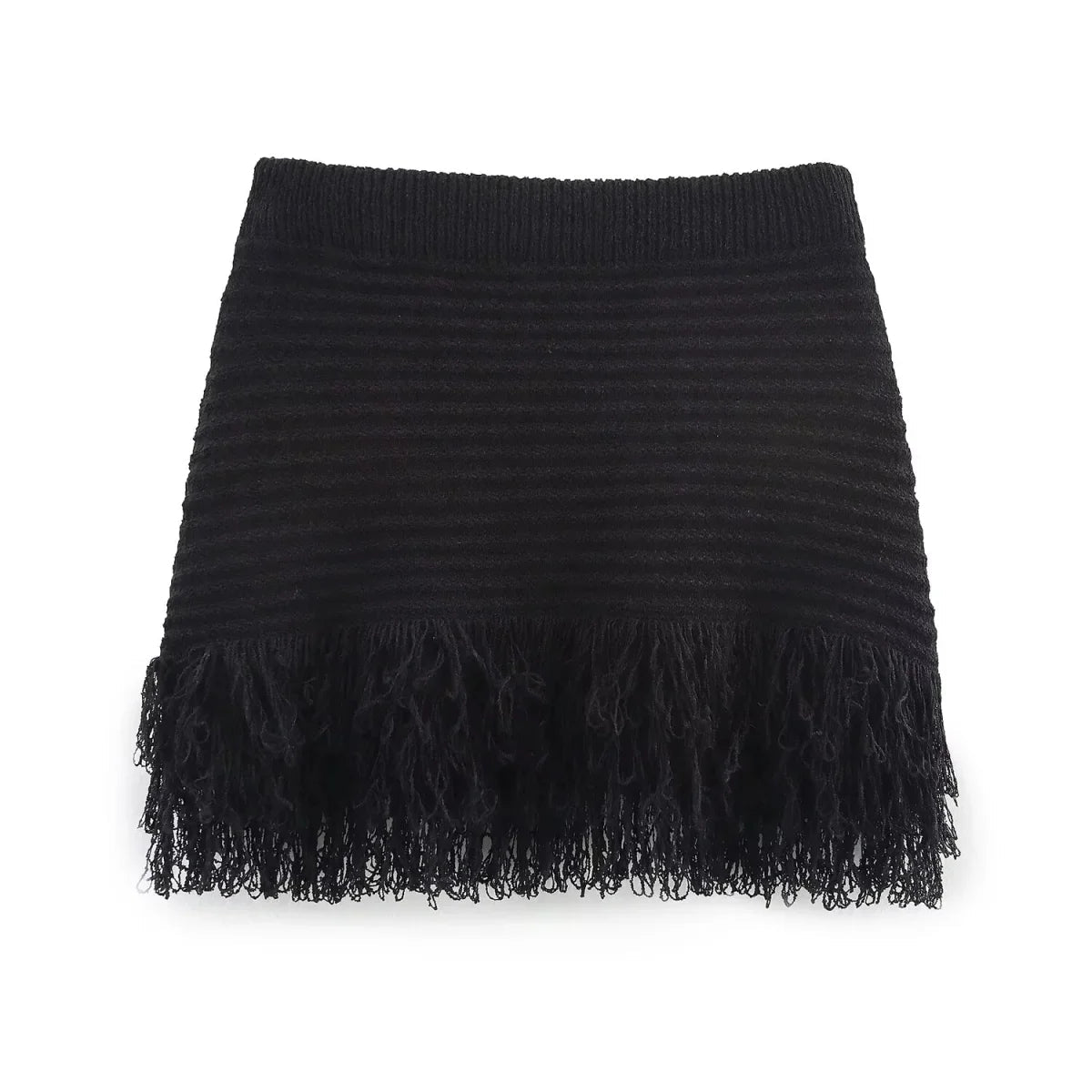 SOERA Beatrice Knitted Tassel Skirt Set - Suit -  Black Set