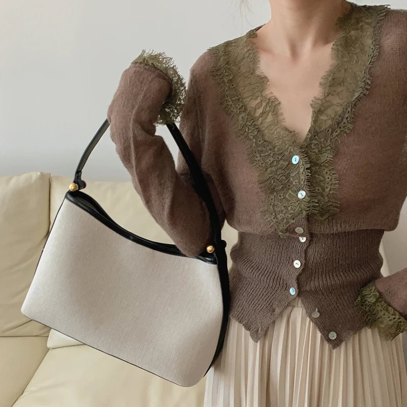 SOERA Aurelie Knitted Lace Cardigan - Sweaters & Cardigans - 1005007717662399-;Qm1764877298328778653 Light Yellow One Size