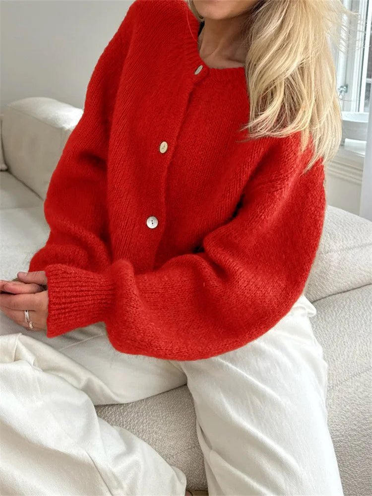 SOERA Freya Fuzzy Knit Cardigan - Sweaters & Cardigans -  Yellow S