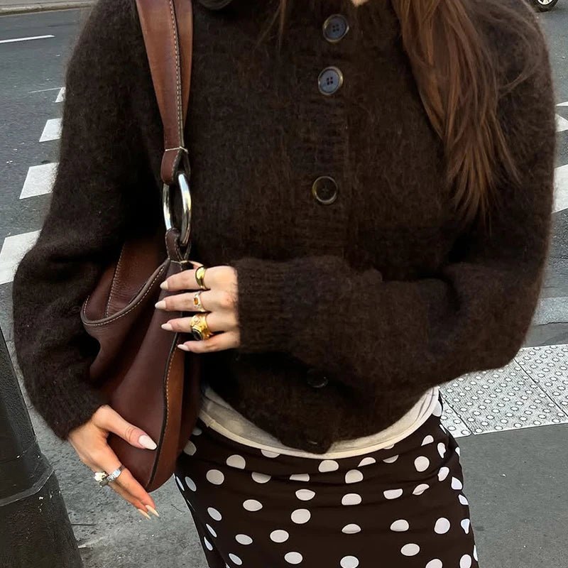 SOERA Lucy Knit Cardigan - Sweaters & Cardigans - 3256809337279348-;do1764003583419179867 Brown S