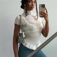 Celeste Geribde Coltrui T-shirt