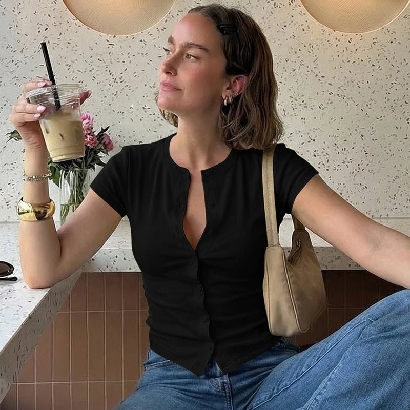 SOERA Linnea Slim - Fit Crew Neck Tee - Top -  Black S