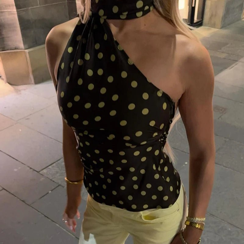 SOERA Brielle Polka Dot Halter Neck Blouse - Tops - 1005010809642169-;Jl1774012026513033066 S