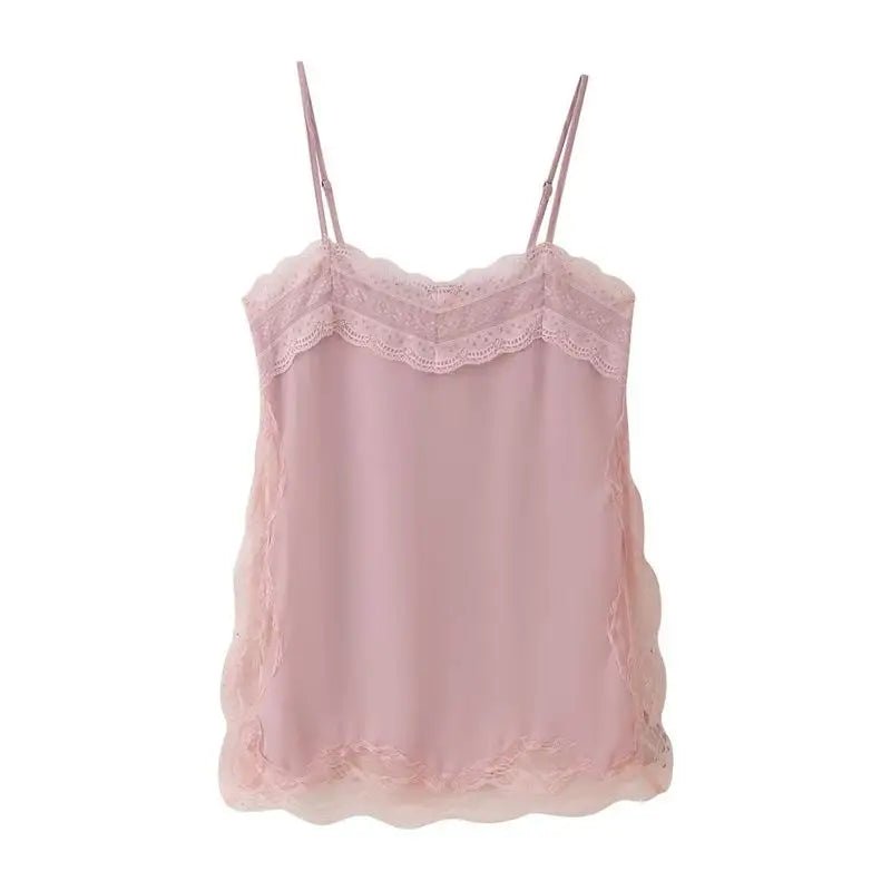 SOERA Diane Lace Trim Cami Top - Tops - 1005009863619338-;es1775118759311999946 Yellow S