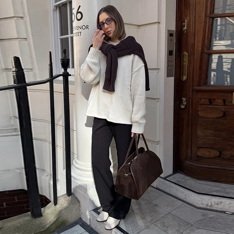 SOERA Joyce Loose Knitted Pullover - Tops - 3256810036257968-;EJ1763625122777235376 Dark Brown One Size