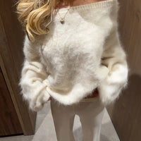 Maglione in mohair Meryl con spalle scoperte
