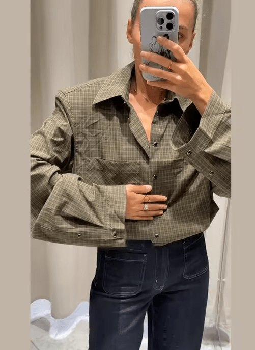 SOERA Monica Green Plaid Long Sleeve Top - Tops - 1005009894639362-;fc1775063642874654453 Green L