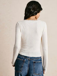 Nyla Bluse mit Spitzenbesatz und langen Ärmeln