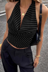 Olive Drapiertes Neckholder-Top