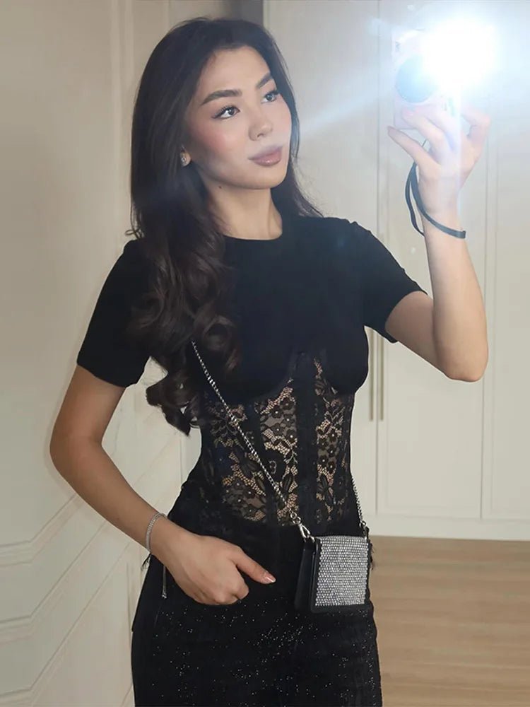 SOERA Suzie Lace Corset Top - Tops - 1005010567957925-;di1770053333558456255 Black S
