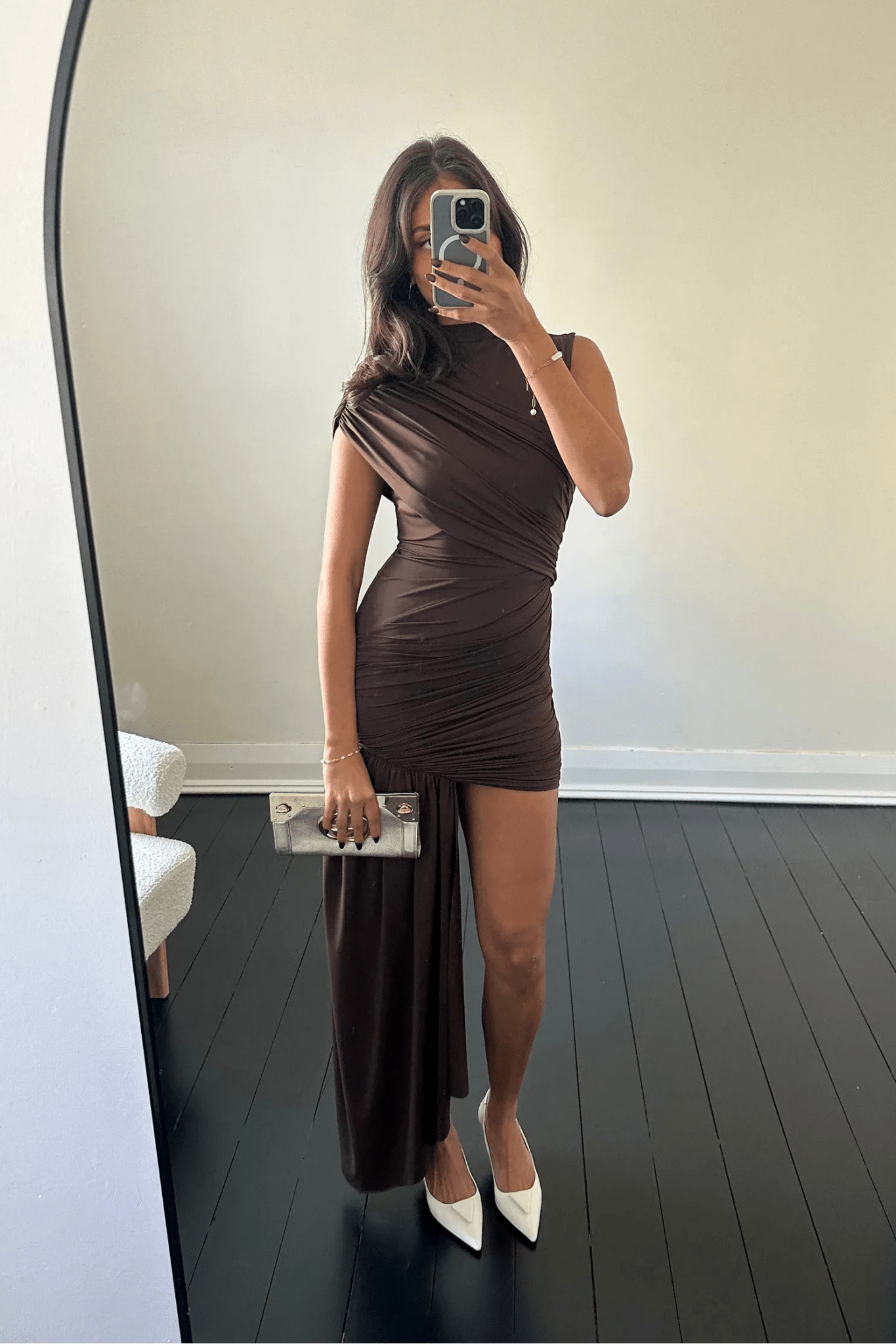 SOERA Jenny High Neck Ruched Mini Dress - Women's Dresses - Ej1776153201410851143 Coffee XL